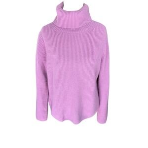Banana Republic Women's Lilac 100% Cashmere Turtleneck Sweater Large